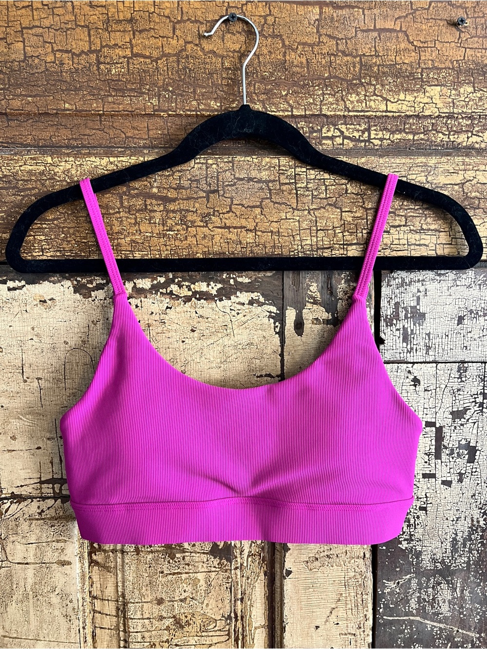 WILO Ribbed Sports Bra | Hot Pink | Adjustable Straps | Athleisure Activewear